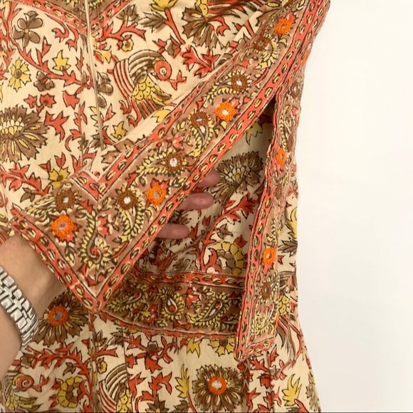 1970s Boho Ramona Rull Hand Block Print Maxi Dress - Picture 5 of 13